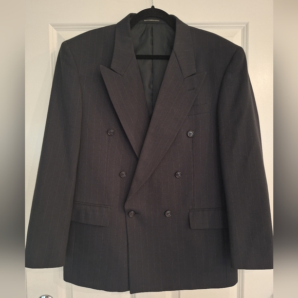 Pierre Balmain Dark Gray Blazer 42R Poluester Wool ** DoubleBreasted‎
